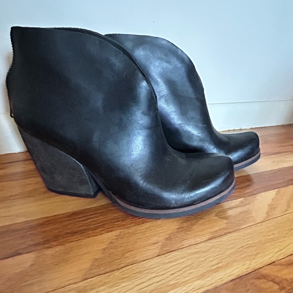 Black Leather Ankle Boots